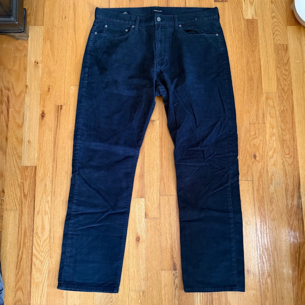 J.Crew 1040 Athletic Fit Corduroy Pants 36x32 Navy Blue 5 Pocket Stretch G7139